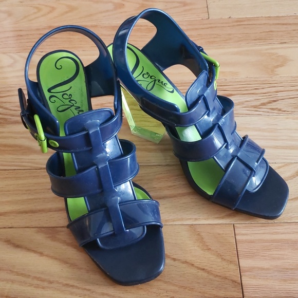 high heel jelly sandals